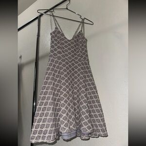 Kimchi Blue Lace-Overlay Mini Dress in Light Gray